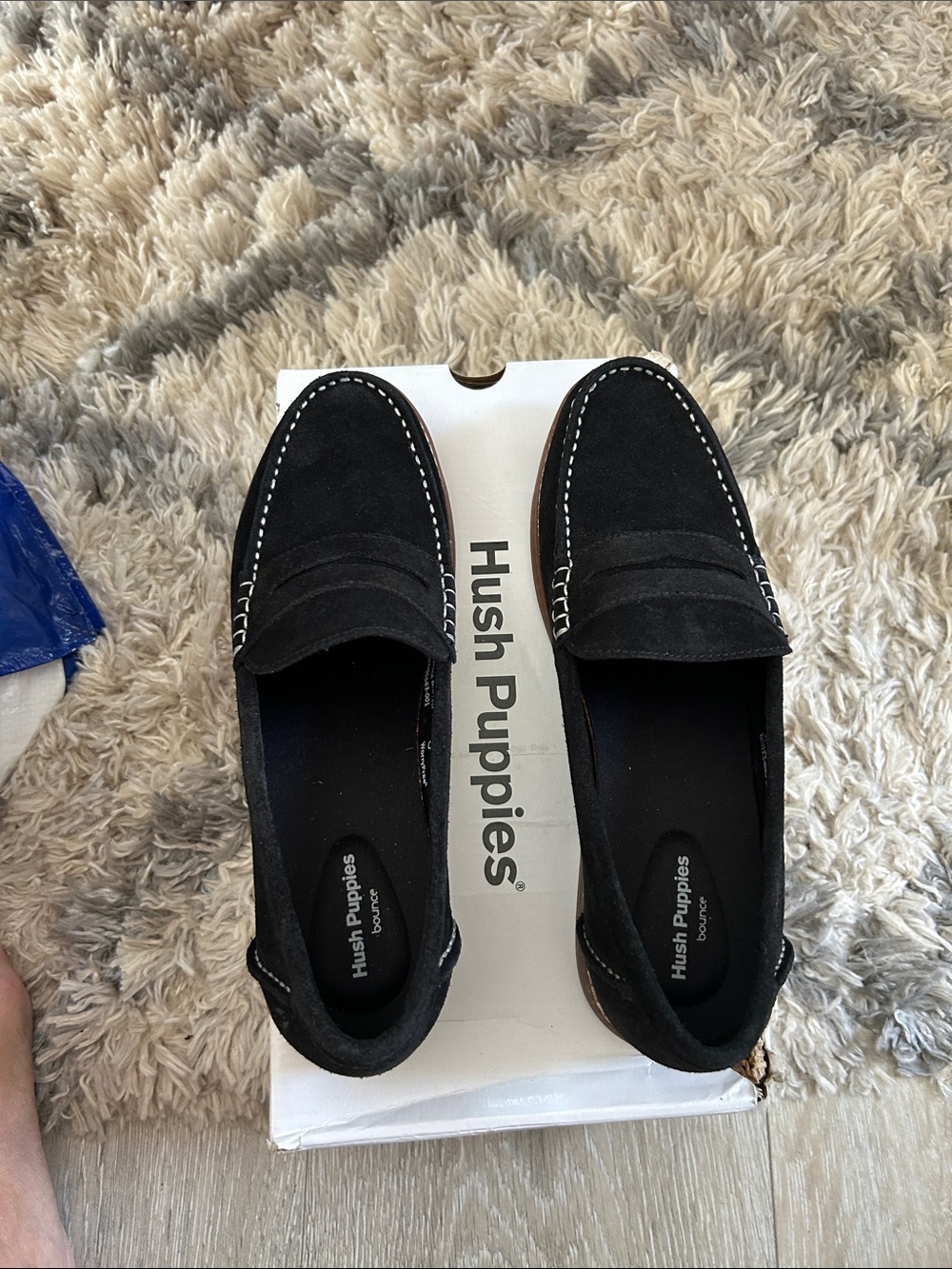 Hush Puppies Men’s Black Suede Slip-On Loafers